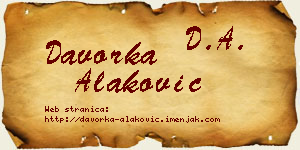 Davorka Alaković vizit kartica